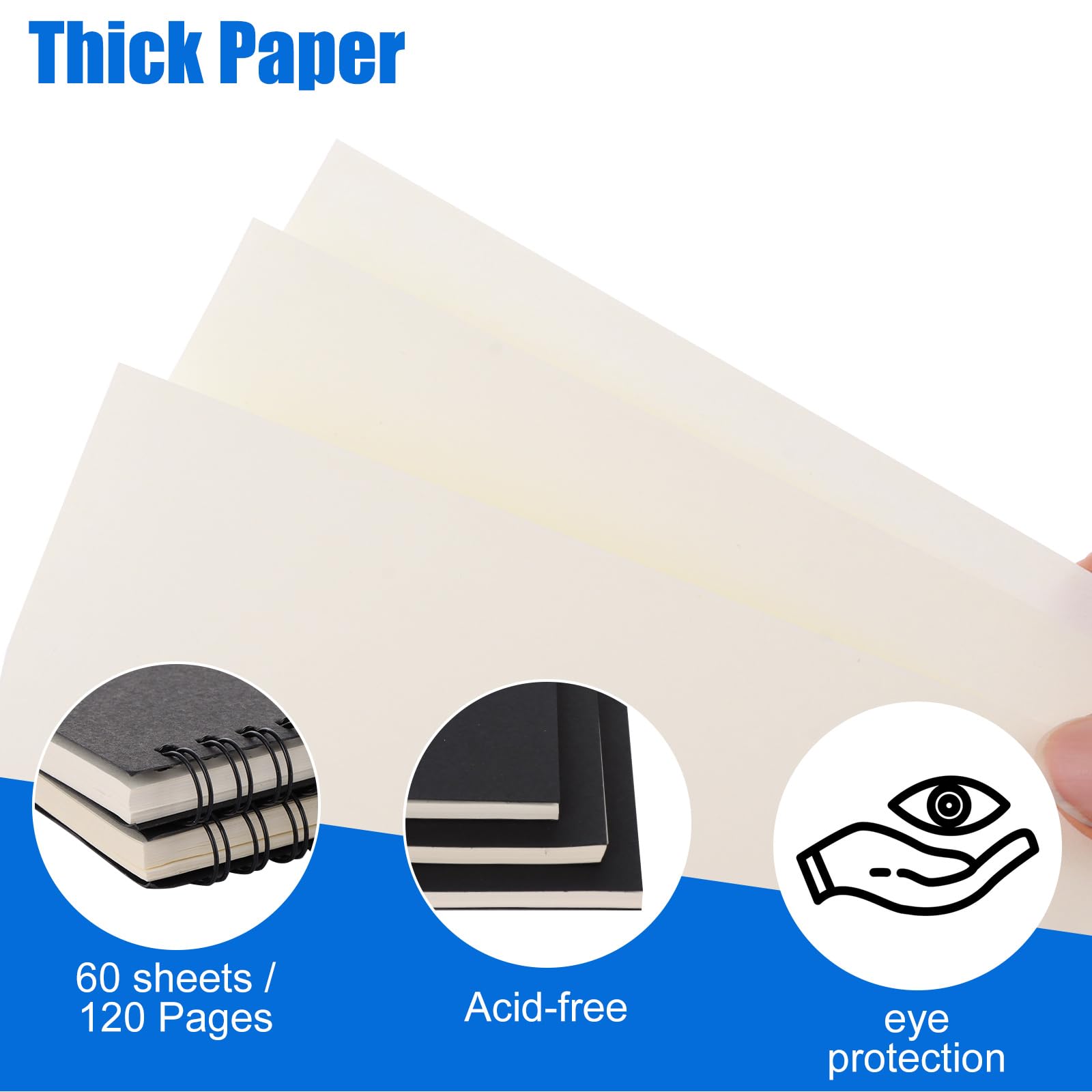 ASelected A5 Sketch Pad 6Pcs Sketch Book 60 Sheets 360 Pages Spiral Bound Sketchbook - Image 4