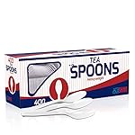 400 Pack Extra Heavyweight Disposable White Plastic Tea Spoons- Heavy Duty White Cutlery-Utensils, Parties, Dinners, Catering Services, Family Gatherings