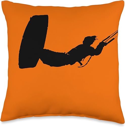 Miniatura 1 de Kiter Action - Almohada de kitesurfer estilo libre, color negro, 16 x 16 pulgadas, multicolor