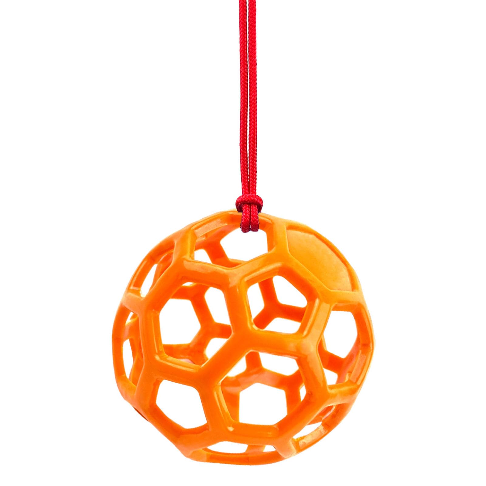 BT Bear Pet Hay Feeder Ball,Horse Treat Ball Hanging Interactive Feeder Toy for Rabbits Goat Pony,Orange - Image 2