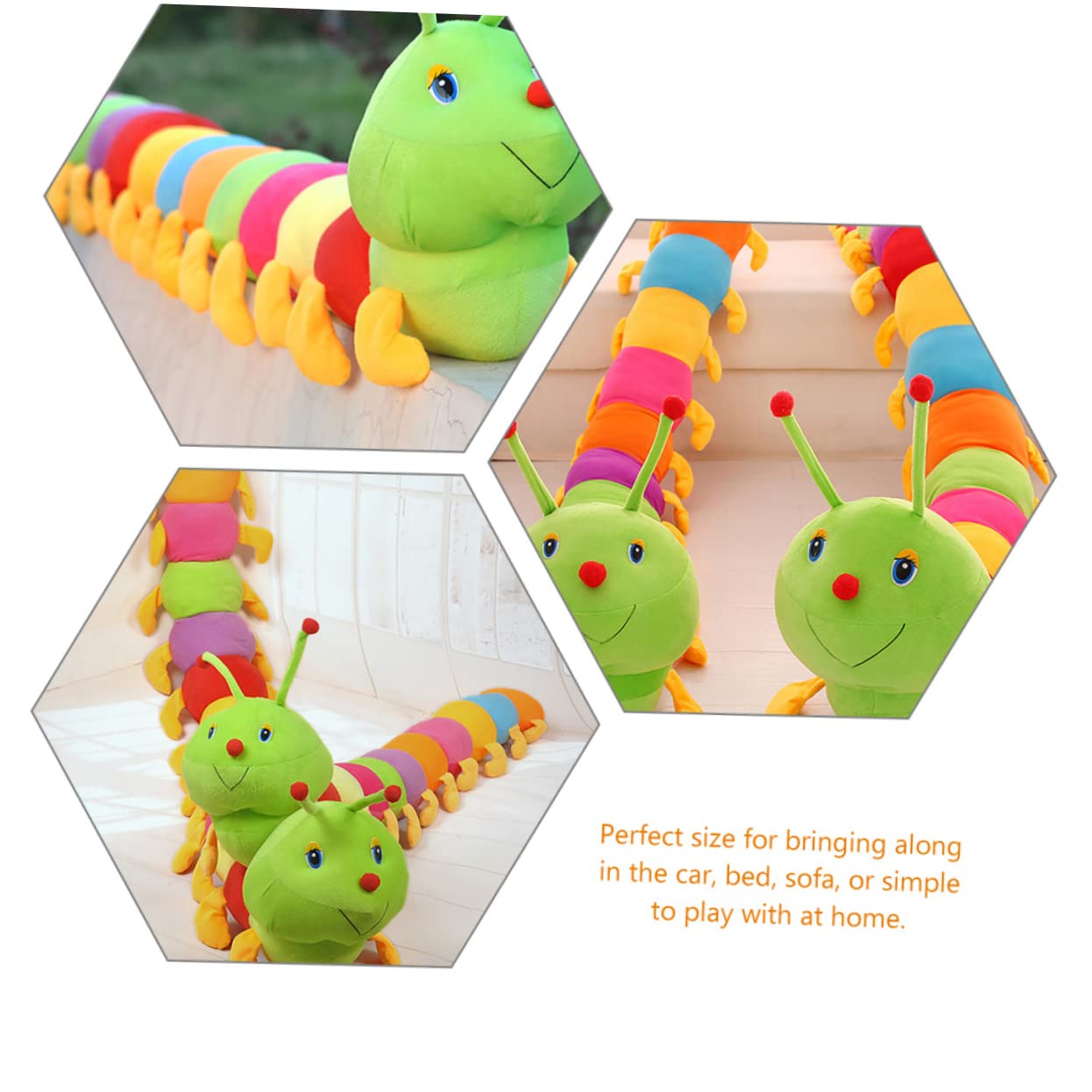 SAFIGLE Colorful Stuffed Caterpillar Toy:Adorable Plush Doll for Kids Soft Wear-Resistant Caterpillar Decor for Bedroom and Sofa Perfect for Home Decoration - Image 2