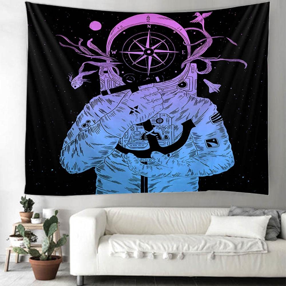 Astronauta y arcoíris estry Mandala Macrame estry decoración colgante de pared estry-Deep Purple, 230x180