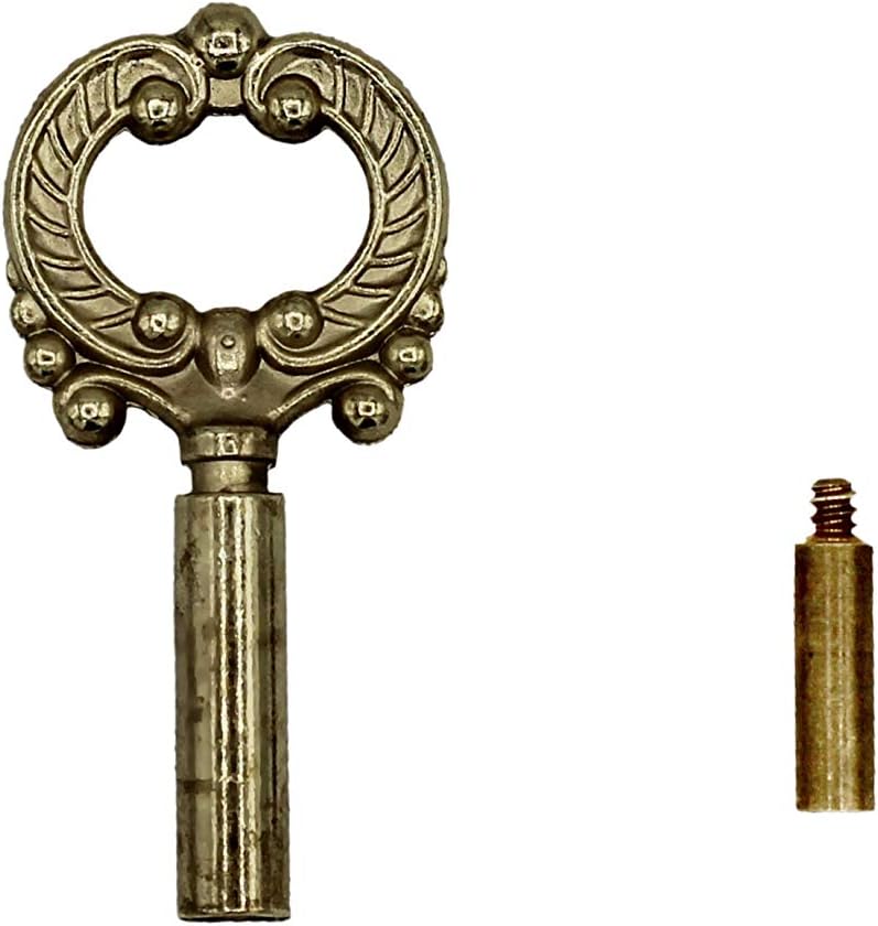 Creative Hobbies Brass Finish Metal Socket Key Turn Knob with 1/2 Brass Extenders | Pack of 6