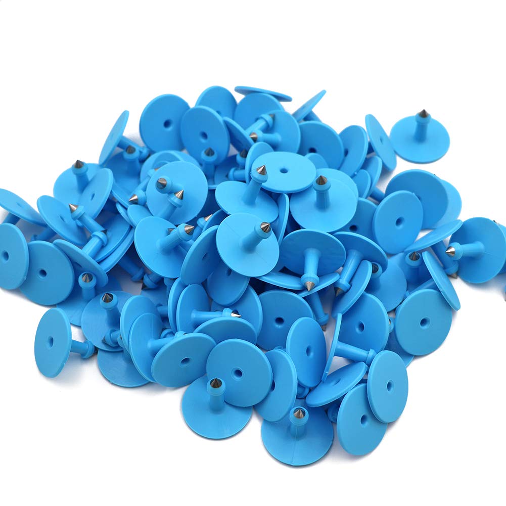 M.Z.A Etichette per Orecchio di bovini in plastica Etichette per Orecchie in plastica per Mucca Animale Capra di Pecora con Numero 001-100 (Blu)