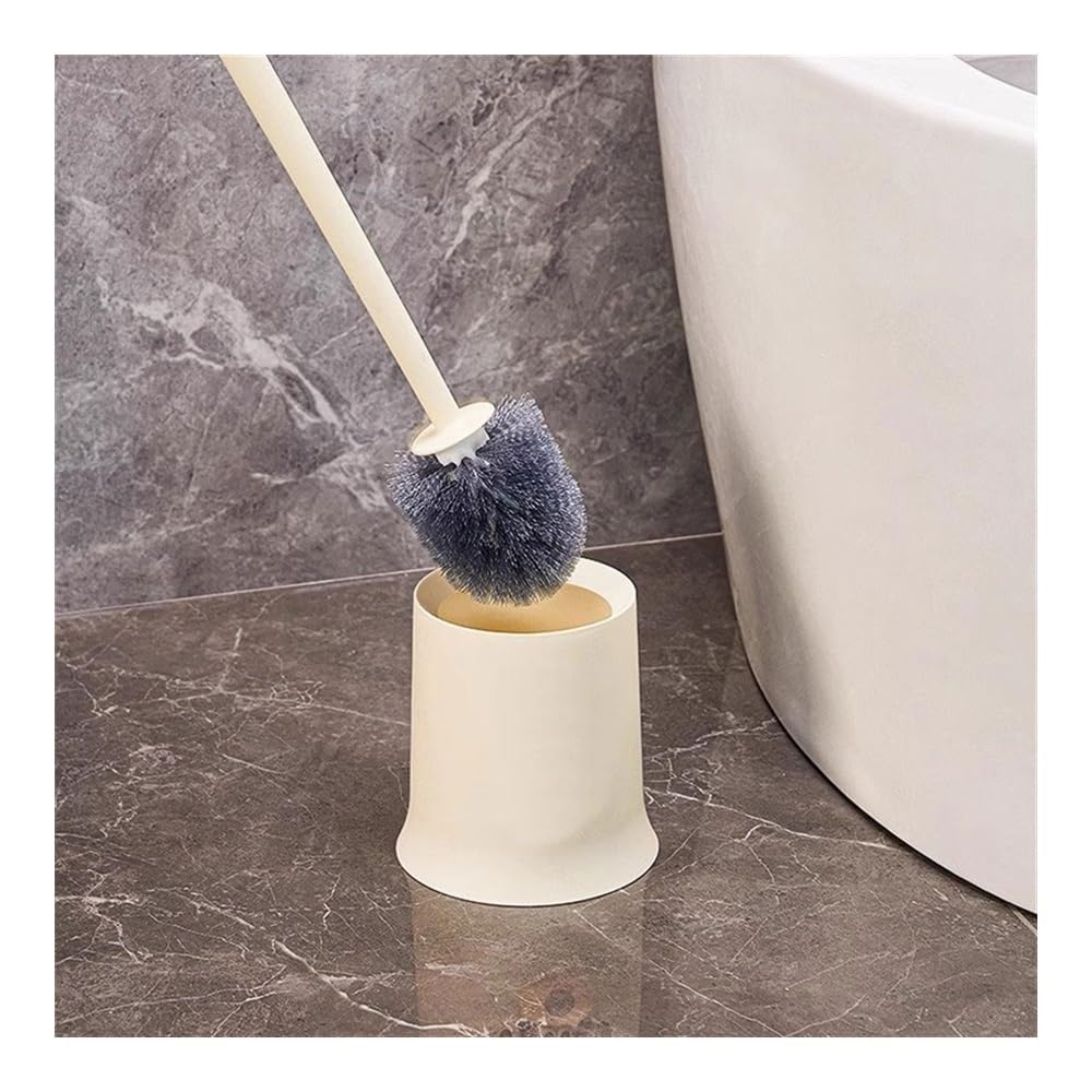 Scopino per WC Rotondo con Base, Set di spazzole Grigie a Manico Lungo, Detergente e Supporto per WC da, Scopino per la Pulizia del WC per un'igiene Senza Sforzo