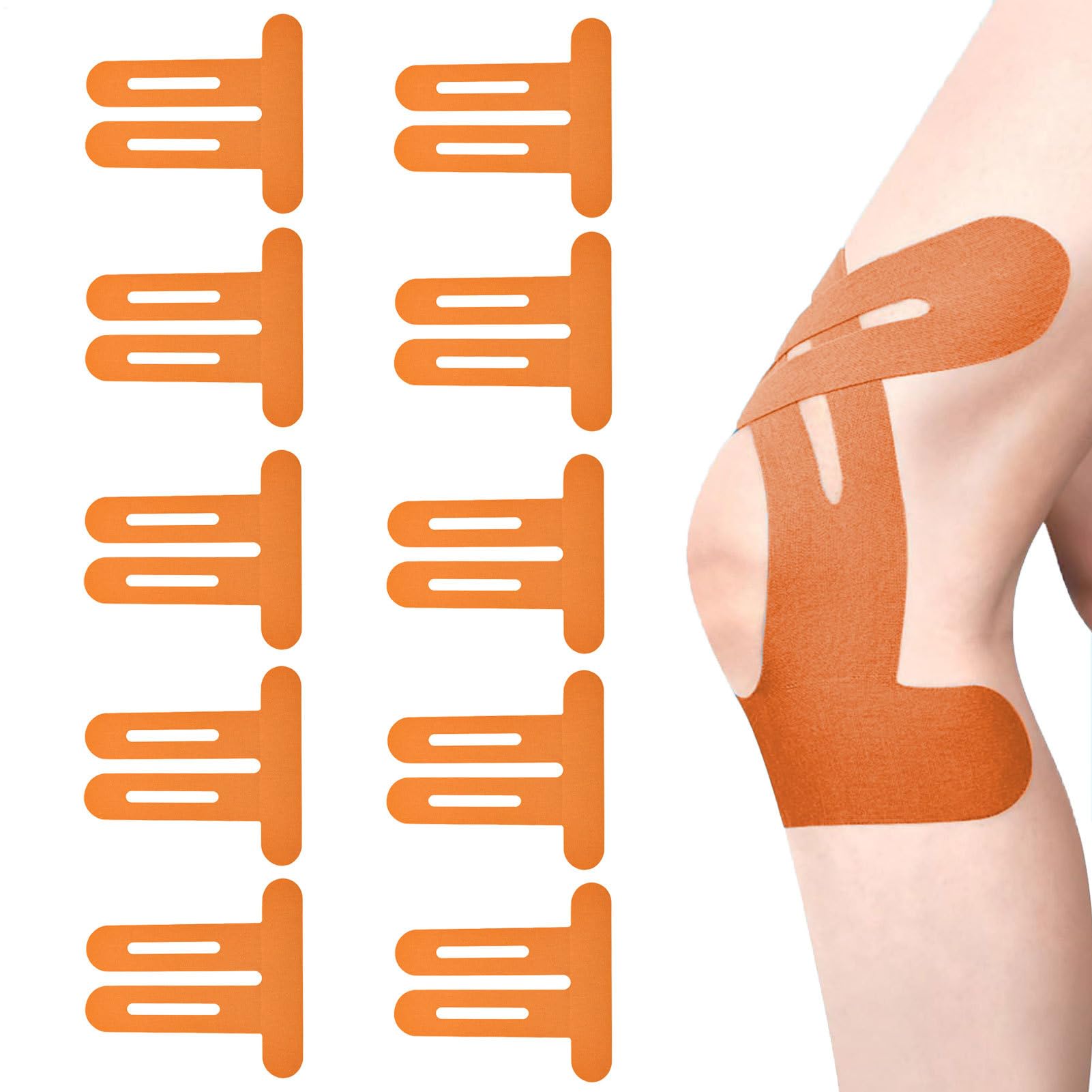 Precut Knee Tape, Waterproof Knee Tape Strips, Precut Sports Strap Band, Waterproof Muscle Patches for Rock Climbing Cycling