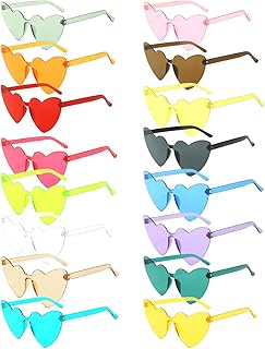 Anuncio patrocinado: 16 pares de lentes de sol sin montura en forma de corazón, gafas de sol transparentes de color carame...