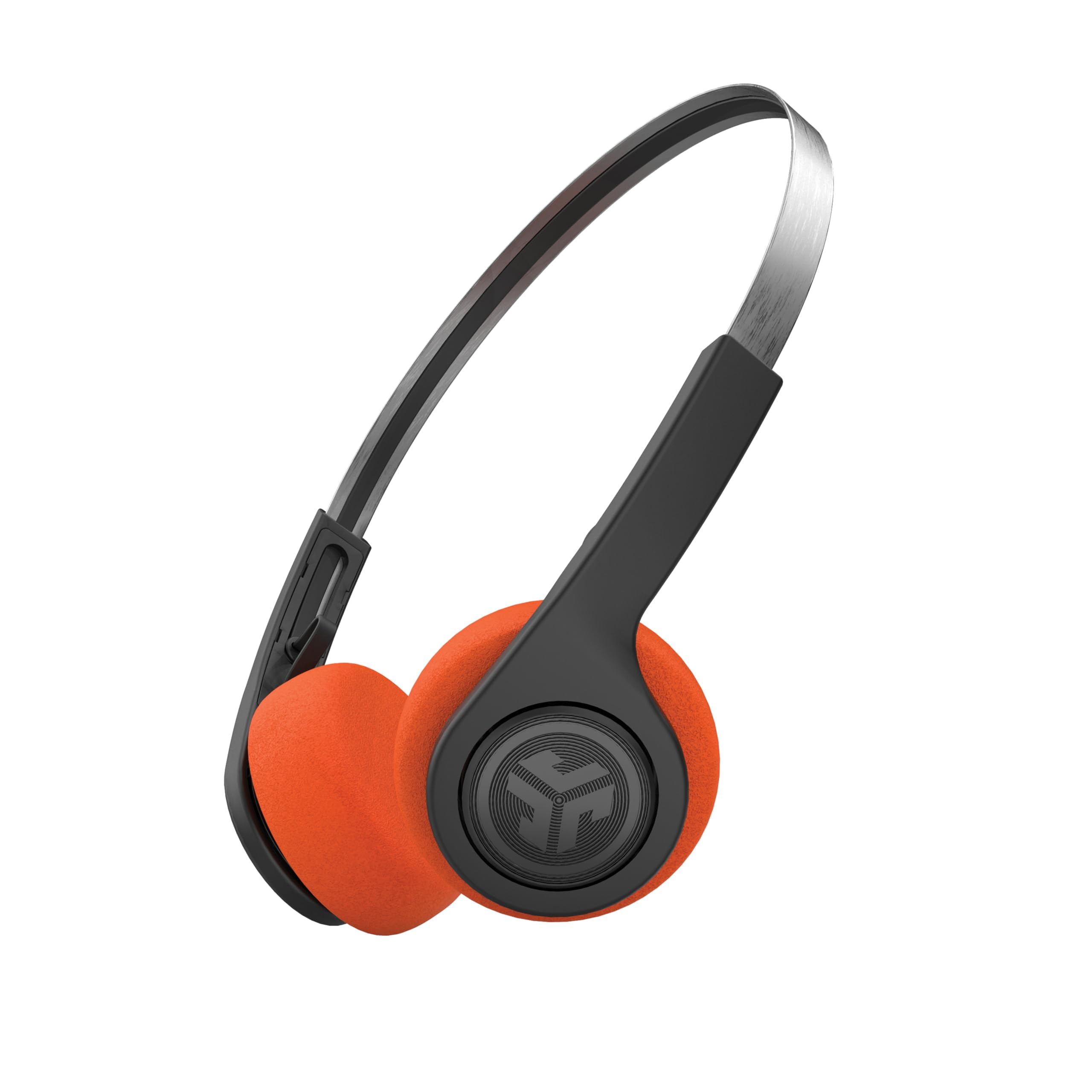 JLab Rewind 2 Wireless Retro Headphones, 20+ Hours Playtime, App Support, Bluetooth Multipoint + Wireless Sharing, Custom EQ3 Sound, Music Controls, Throwback 80s 90s Design, Black