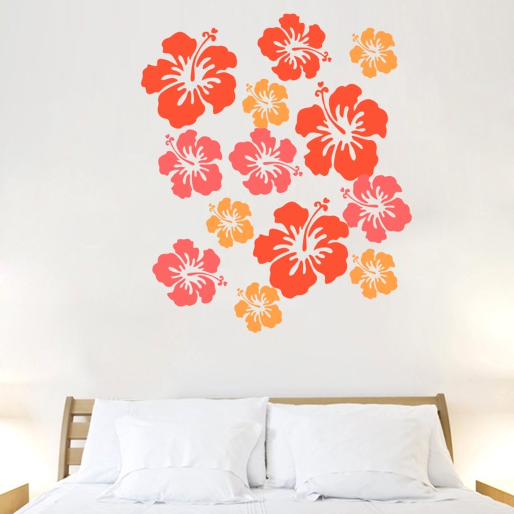 Decor Villa™ PVC Vinyl Flower 3D Wall Sticker JUST Peel & Stick New Modern Art & Trendy Wall Stickers for Home Decoration, Living Room,Office Bedroom etc Size- 58 CM X 53 CM, Multicolor