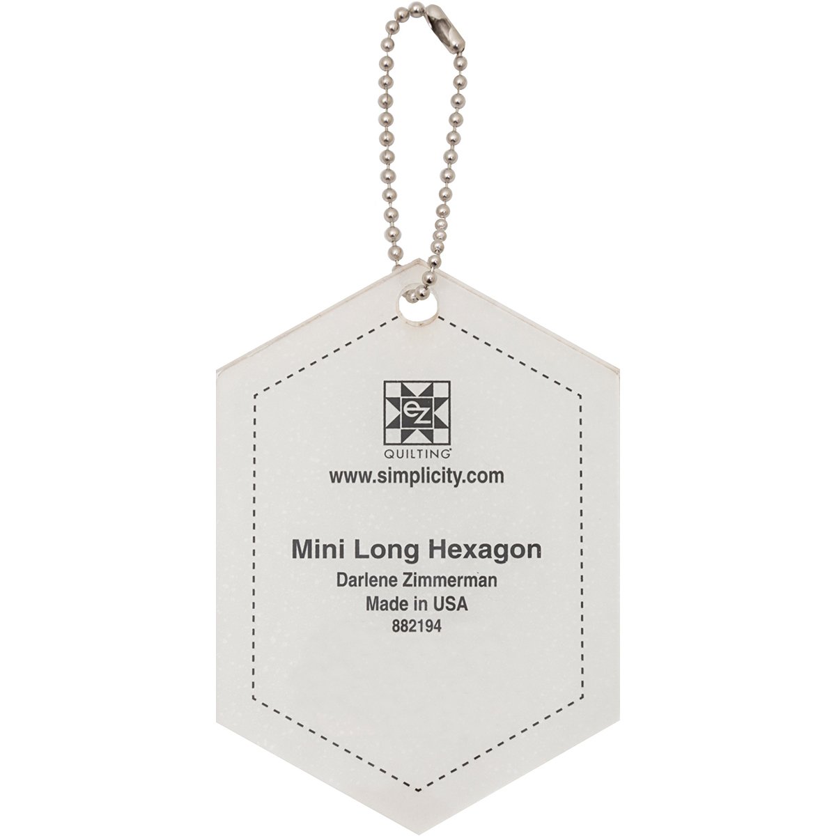 Ez Quilting Mini Long Hexagon Acrylic Template, Transparent