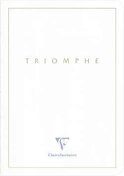 Clairefontaine 36120C Collection Triomphe GOLD A White Sewn Notebook - A5 14,8x21 cm - 96 Plain White Pages - Paper 90 g - Card Cover with Gold Marking