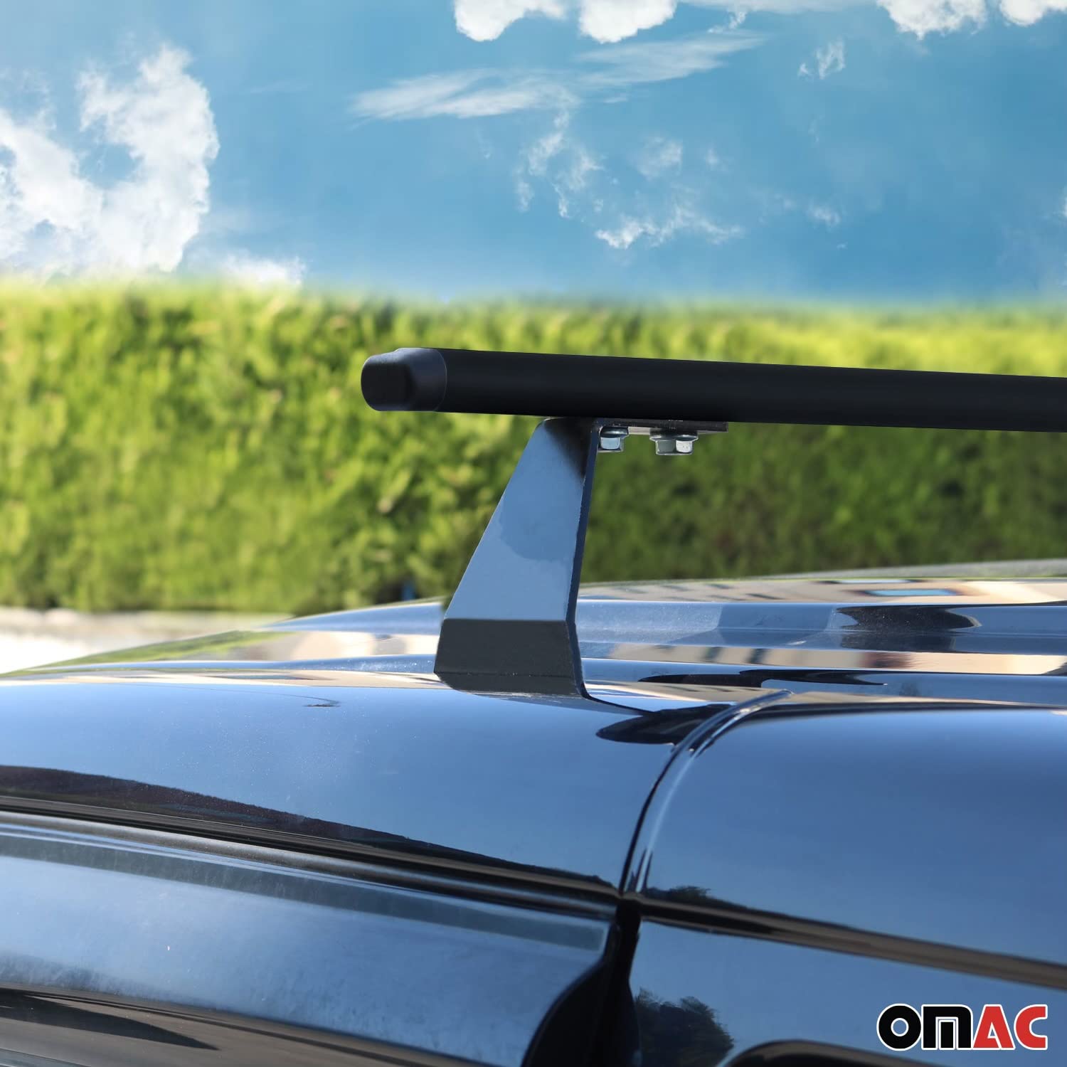 OMAC Heavy Duty Barras de Techo Transversales Compatibles con FIAT Doblo I 2000-2010 – 2 Stangen – Acero Negro