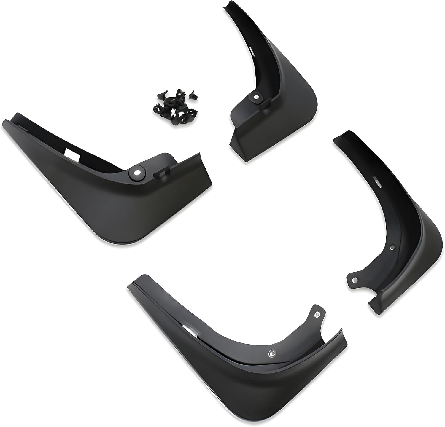 IKON MOTORSPORTS, Splash Guard Compatible with 2017-2023 Tesla Model 3, Matte Black PP Mud Flaps Front & Rear Splash Guards Fender Kit Protection Bodykits 4PCS, 2018 2019 2020 2021 2022