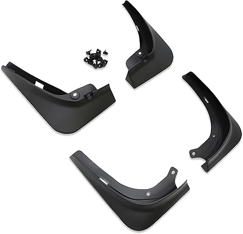 IKON MOTORSPORTS, Protector contra salpicaduras compatible con Tesla Model 3 2017-2023, negro mate, aletas de barro de polipropileno delanteras y
