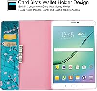 Vista 2 de NewShine - Funda para Galaxy Tab S2 8.0 - Funda de piel sintética con ranuras para tarjetas, soporte para notas para tableta Samsung Galaxy Tab S2
