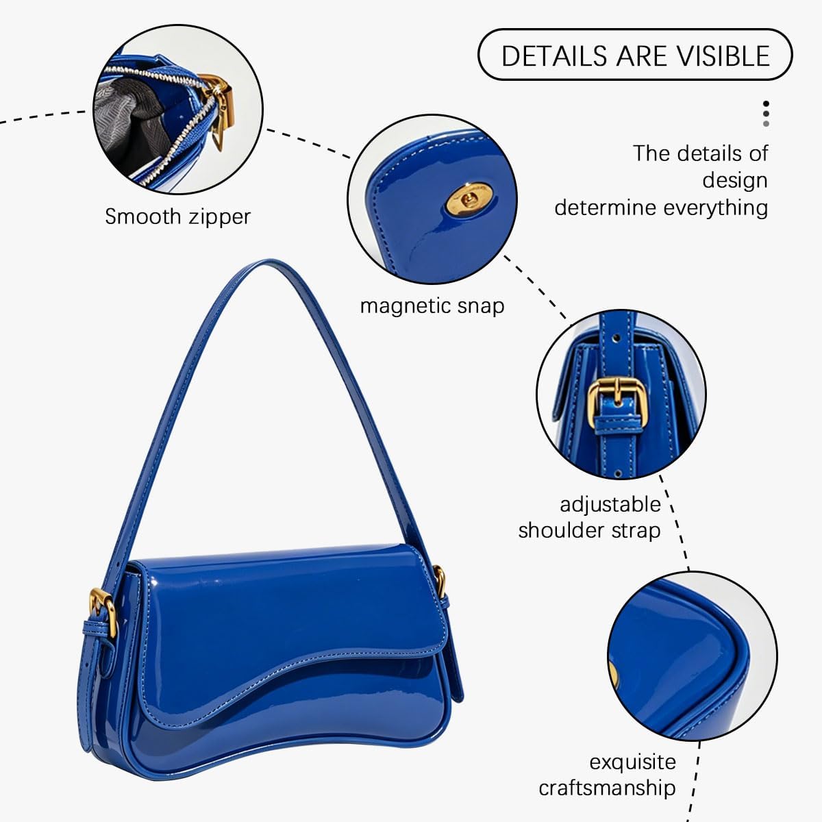 Purses for Women Trendy, Y2K Faux Leather Clutch Purse with Cherry Pendant,Crossbody Shoulder Bag and Handbags thumbnail