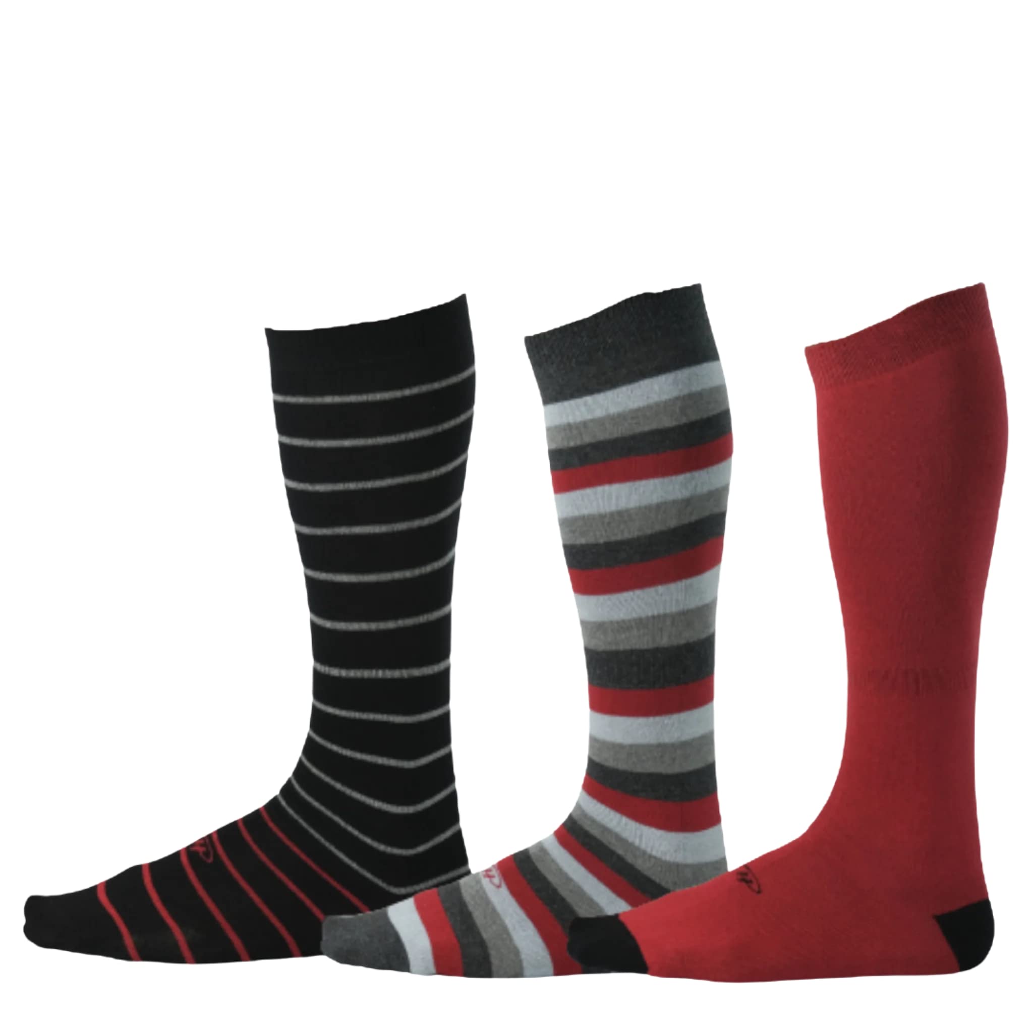 Pierre Henry Over the Calf Socks for Men (3 pairs) | Cotton Over the Calf Dress Socks | Long Socks Designed to Stay up 12+ hr