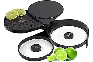 3 Tier Bar Glass Rimmer Trio - Margarita Cocktail Salt and Sugar Glass Rimmer Set