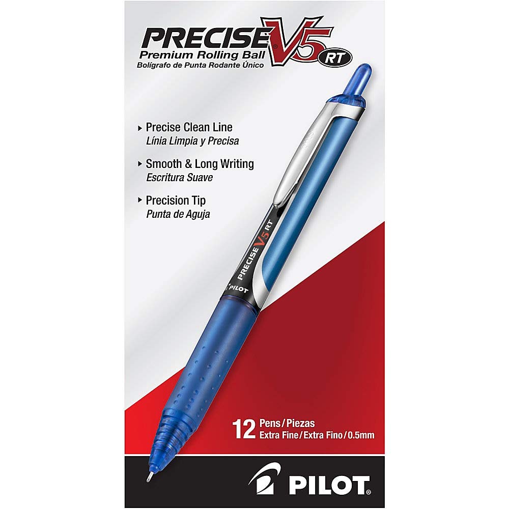 Pilot Precise V5 RT Retractable Extra Fine Point Rollerball Pens, 1 Blue Ink Pens