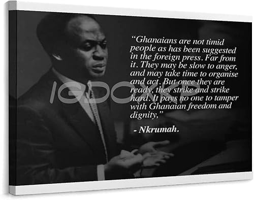 Póster de político ghanés Kwame Nkrumah con cita de retrato en blanco y negro (3) póster en lienzo para decoración de pared, pinturas para sala de