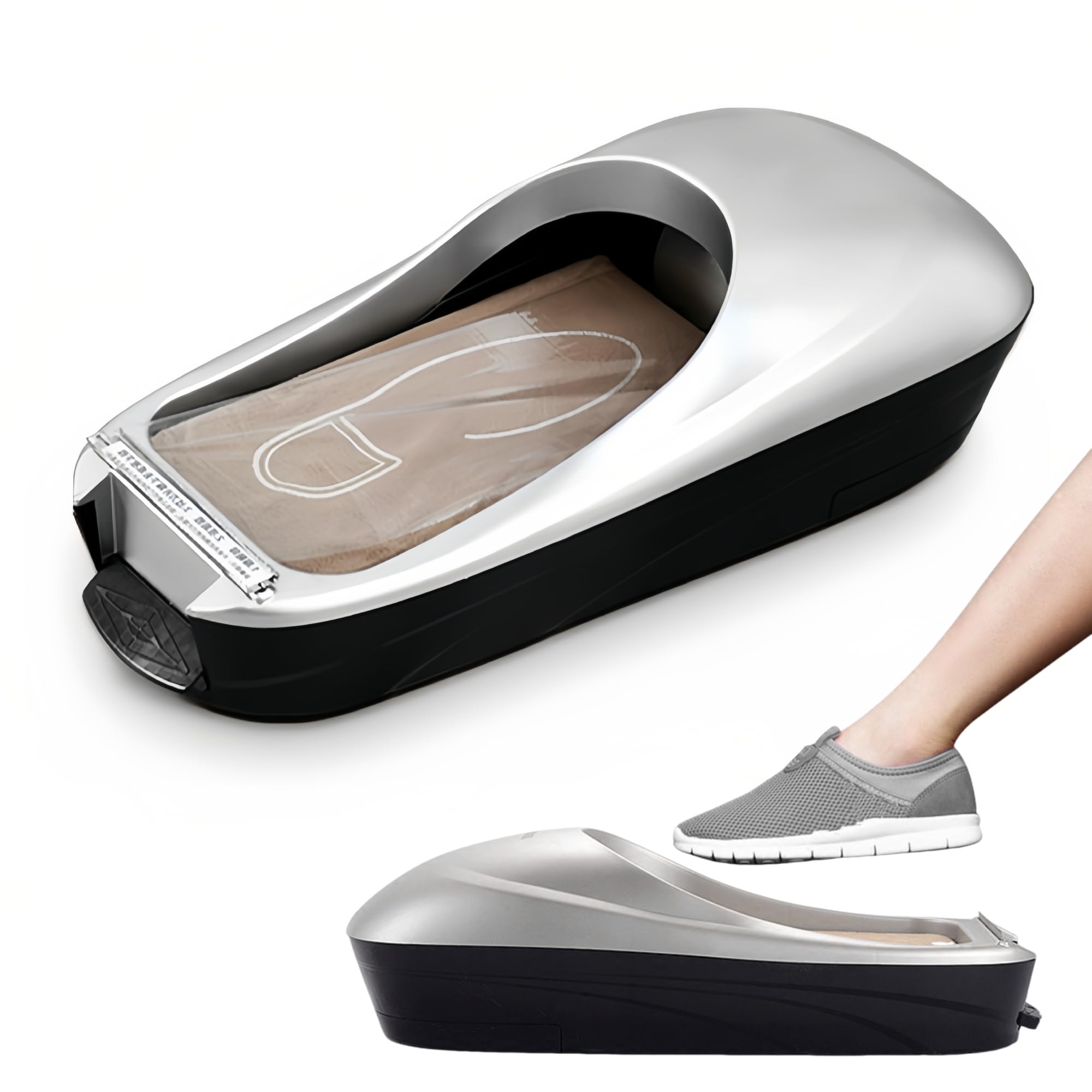 Dispenser Automatico di Copriscarpe - Macchina Automatica Portatile per Pellicole per Scarpe con Membrana per Scarpe, Mantenimento Efficiente dei Pavimenti Puliti per L'ospedale
