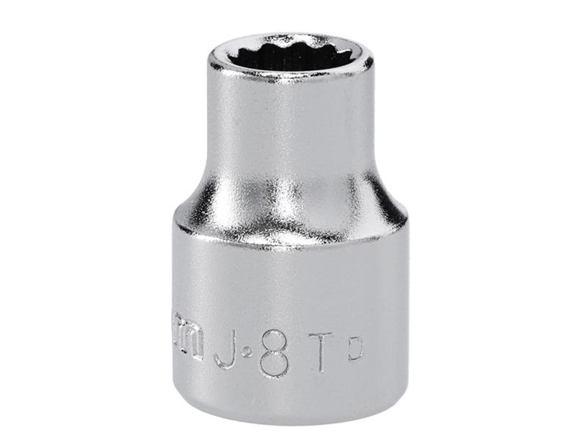 Facom J.8t 3/8In Drive 12-Point Standard Socket 8Mm, Chrome Vanadium, Satin Finish