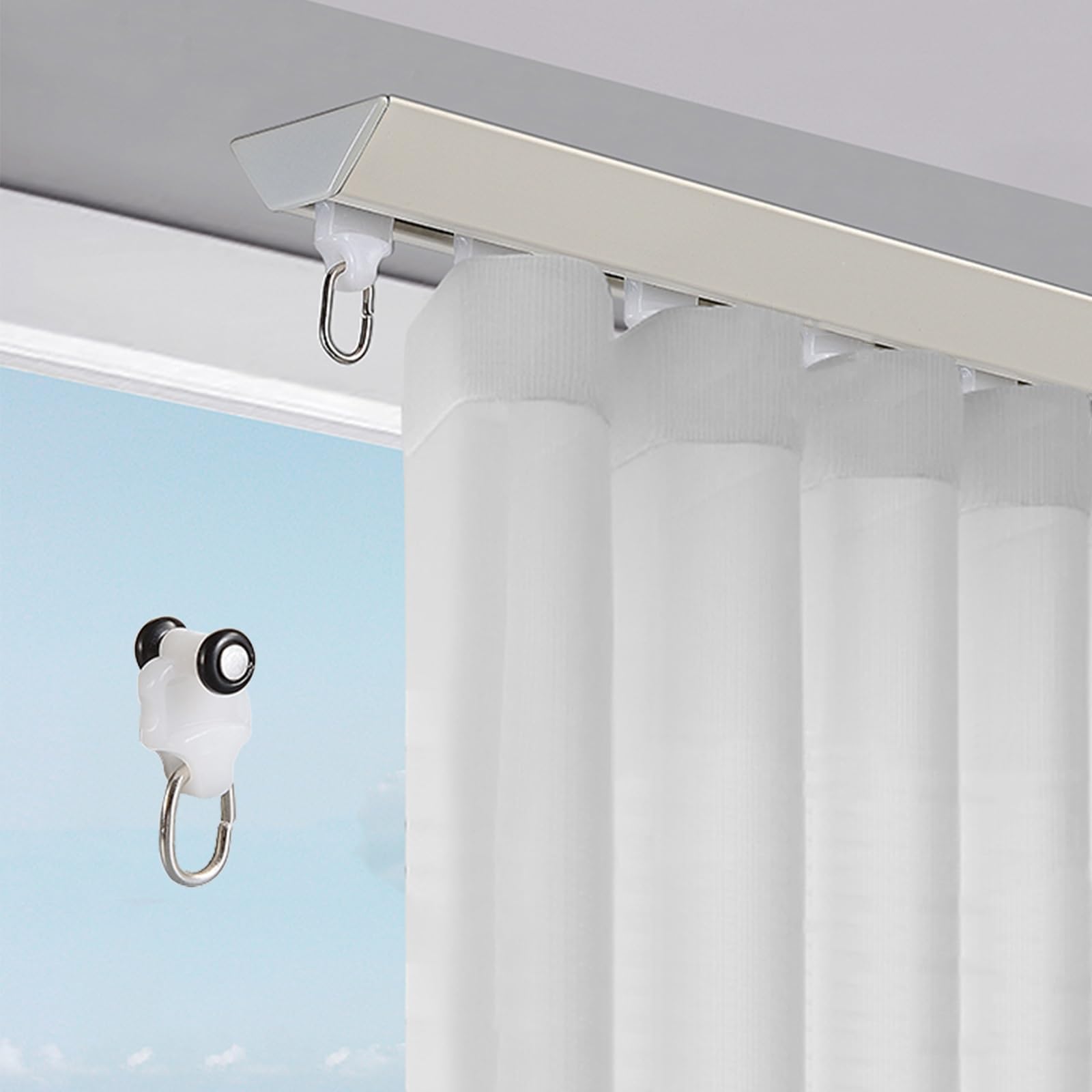 Soporte de techo para sala de estar facil de instalar blanco de 15 pies