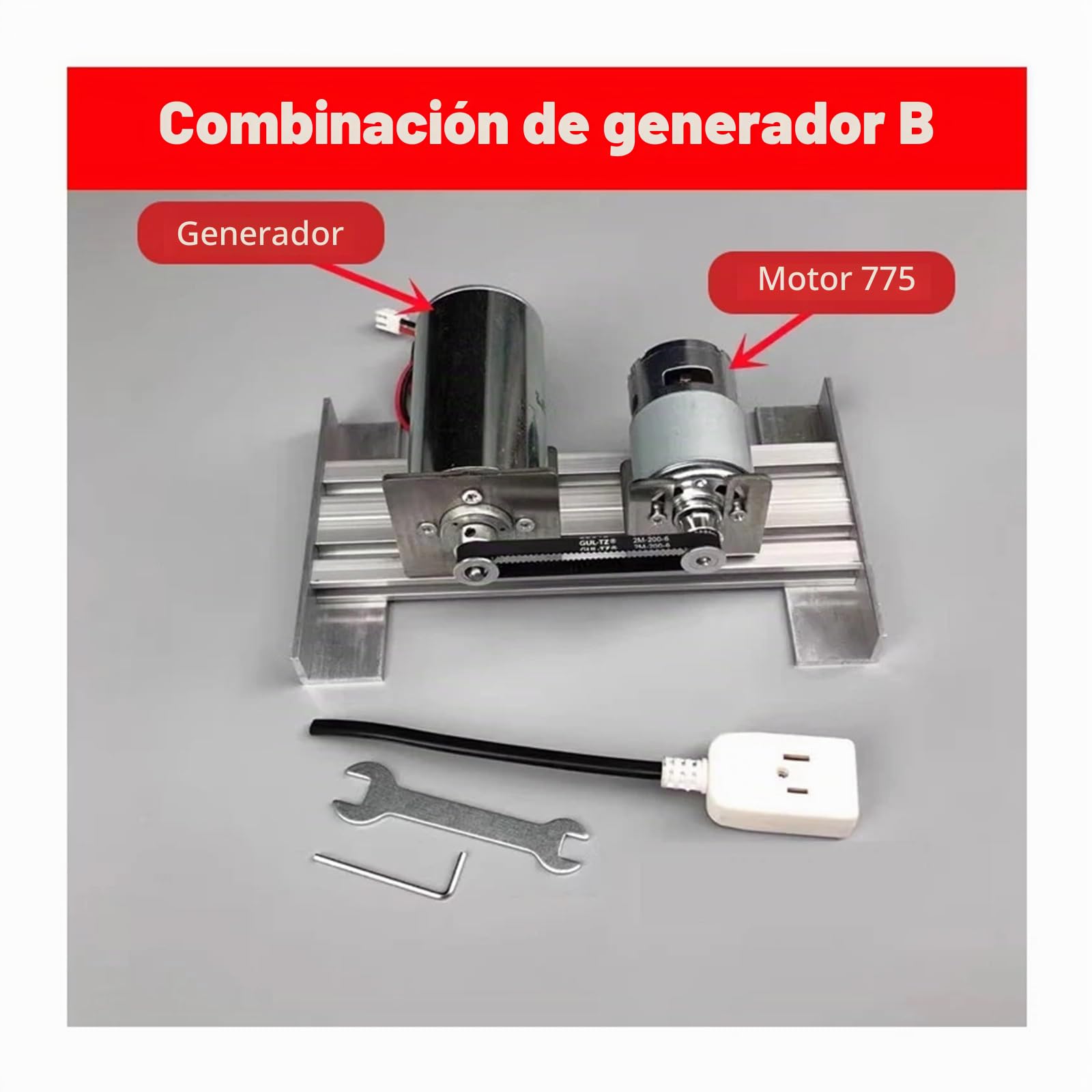 Xuro Generador sin escobillas de imán permanente de 220 V CC for bricolaje, generador de alto voltaje, motor miniatura recargable 775 silencioso con doble rodamiento y doble rodamiento.(A)