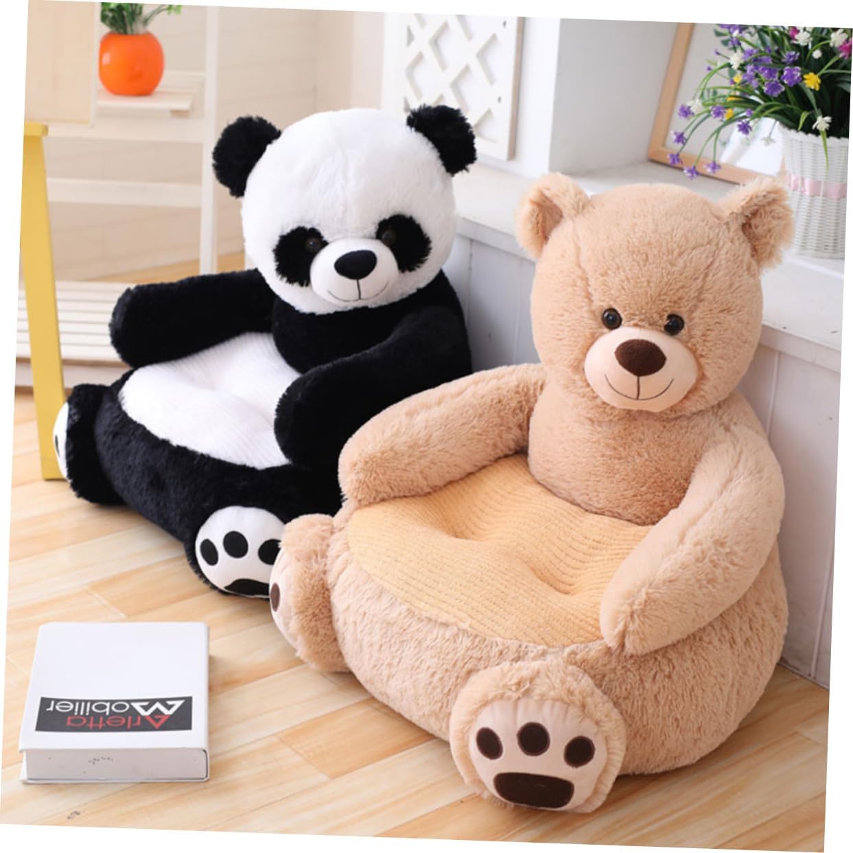 Alipis Cute Cartoon Panda Sofa Chair for Kids Support Seat for Toddlers Soft and Comfortable for Playrooms and Nurseries