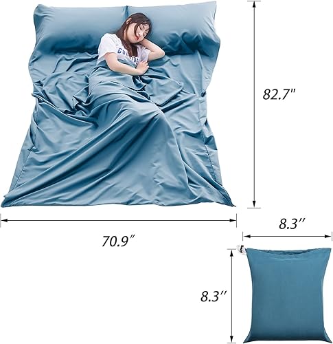 Miniatura 10 de MongByYa Saco de dormir ligero compacto saco de dormir portátil limpio hoja de viaje camping cama para mochileros hotel senderismo