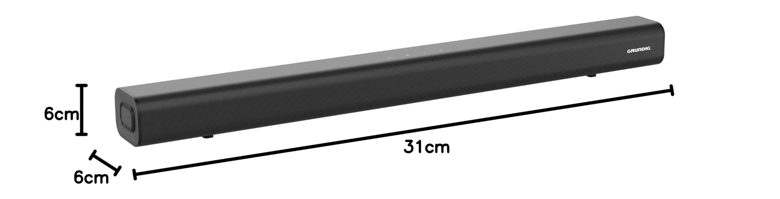 GRUNDIG Barra de Sonido 2.0 DSB 991, diseño Delgado, Potencia de Salida de 2 x 25 W, conexión inalámbrica, Bluetooth 5.4, HDMI (ARC-CEC), USB, Entrada óptica y AUX, Color Negro
