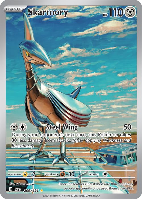 Pokemon - Skarmory 209/191 - Surging Sparks - Illustration Rare Foil Card