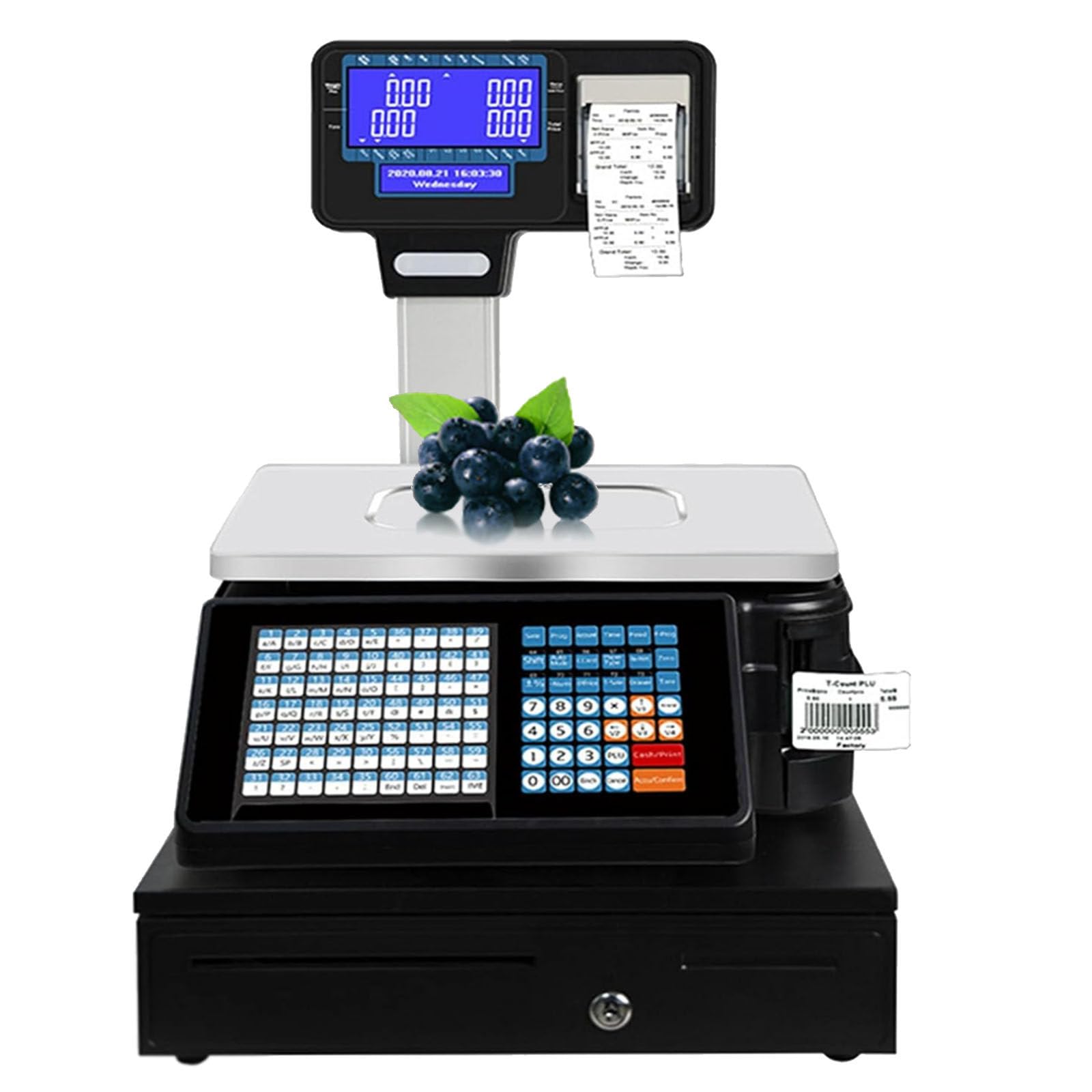 MYUYEE Commercial Label Printing Scale,Lcd Double-Sided Display Price Scale,Commercial Scale For Supermarket Weighing,Weighing 30Kg/66Lb (C)