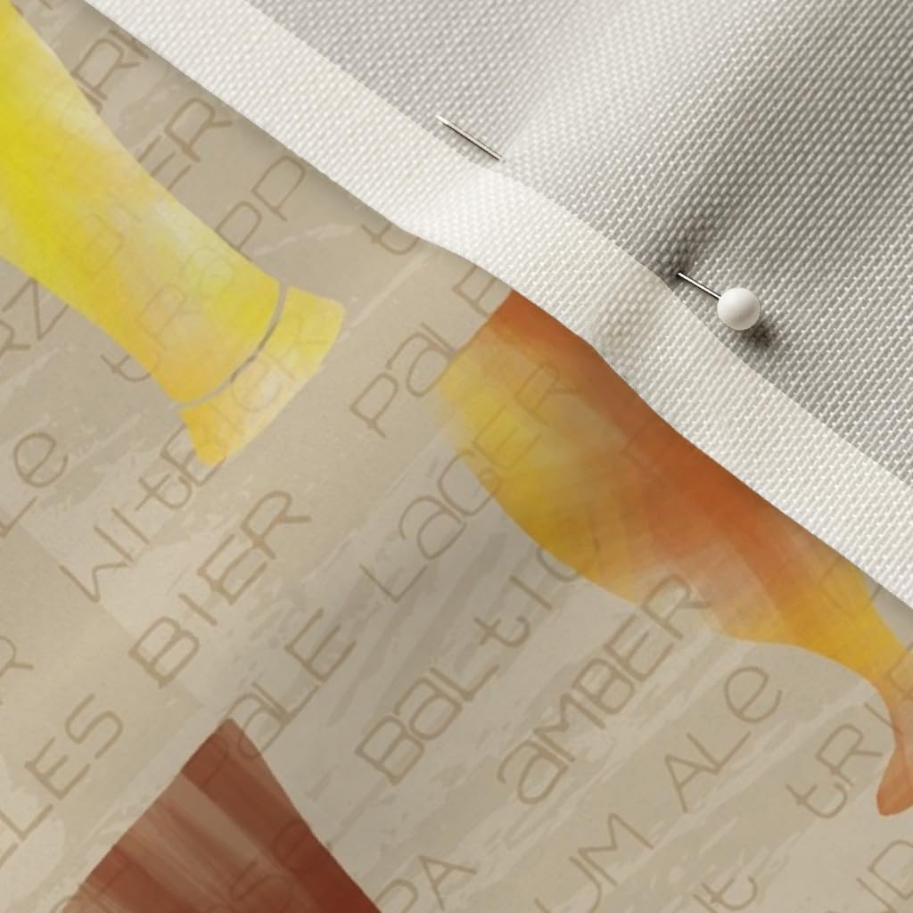 Spoonflower Fabric - Beer Glasses Autumn Fall Man Printed on Upholstery Velvet Fabric Fat Quarter - Upholstery Home Decor Bottomweight Apparel