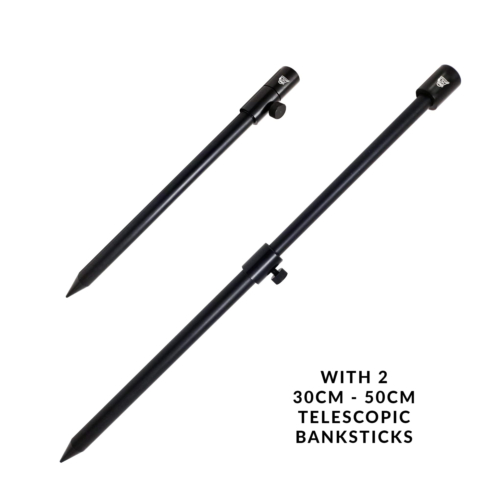 Drei Ruten Buzz Bar Set mit Banksticks - Eloxiertes, ausziehbares & Universalgewinde plus 600D Tragetasche - Alle Bissanzeiger und Butt Rests - Karpfenangeln und alle allgemeinen Arten [25-020