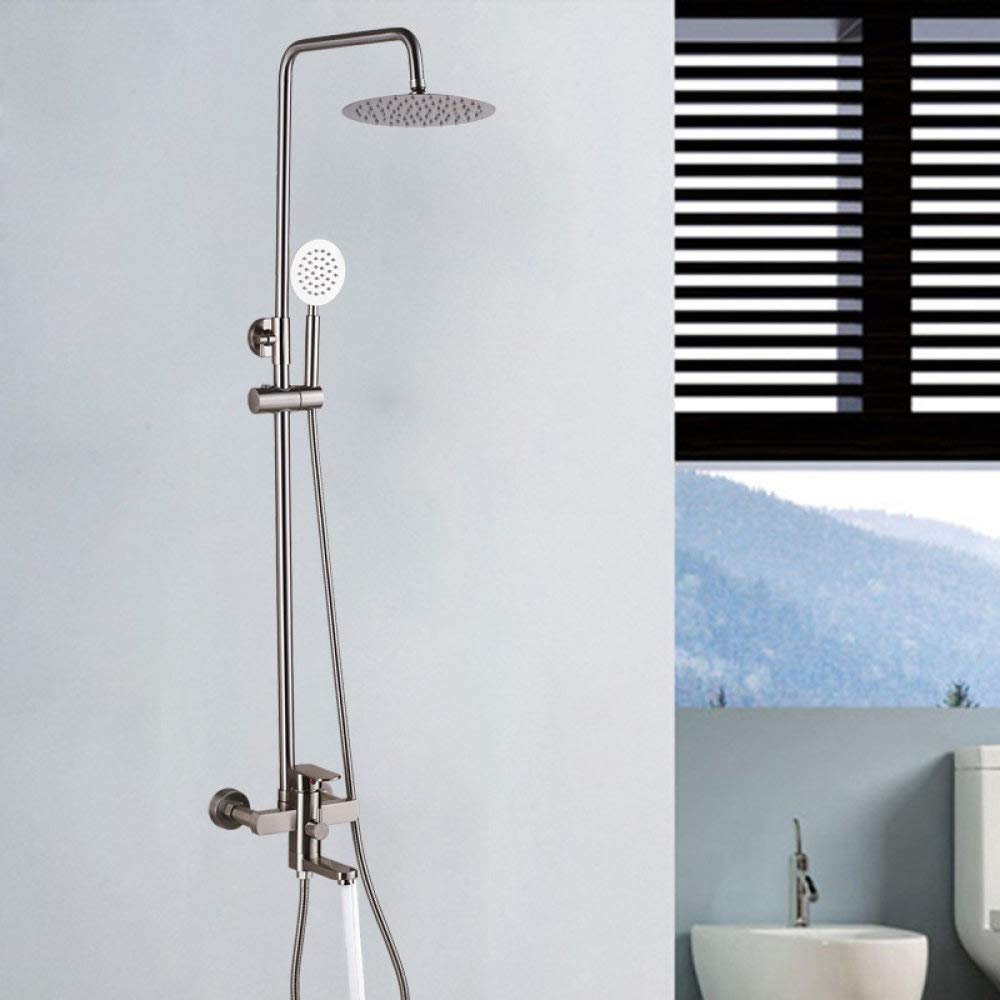 Système de douche mitigeur de barre réglable avec pommeau de douche 8 pouces haute pression