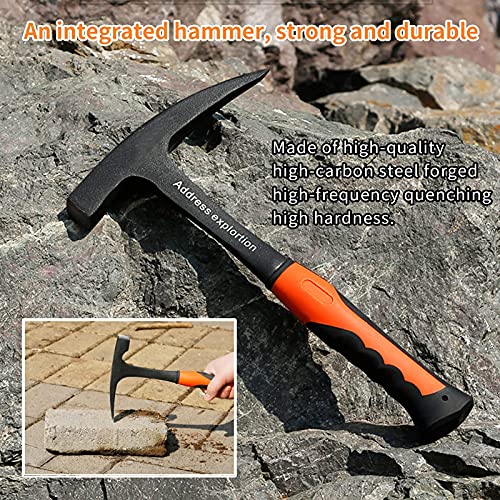 Miniatura 5 de Martillo De Exploración Geológica - Martillo Geológico Profesional Con Punta Herramientas Manuales Multifuncionales Herramienta De Exploración De Minerales Para Geología Al Aire Libre Para Exploración