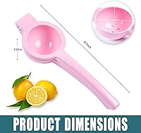Vista 2 de Exprimidor manual Exprimidor de cítricos y limón, exprimidor de frutas, prensa de lima de metal, herramienta profesional de cocina (rosa)