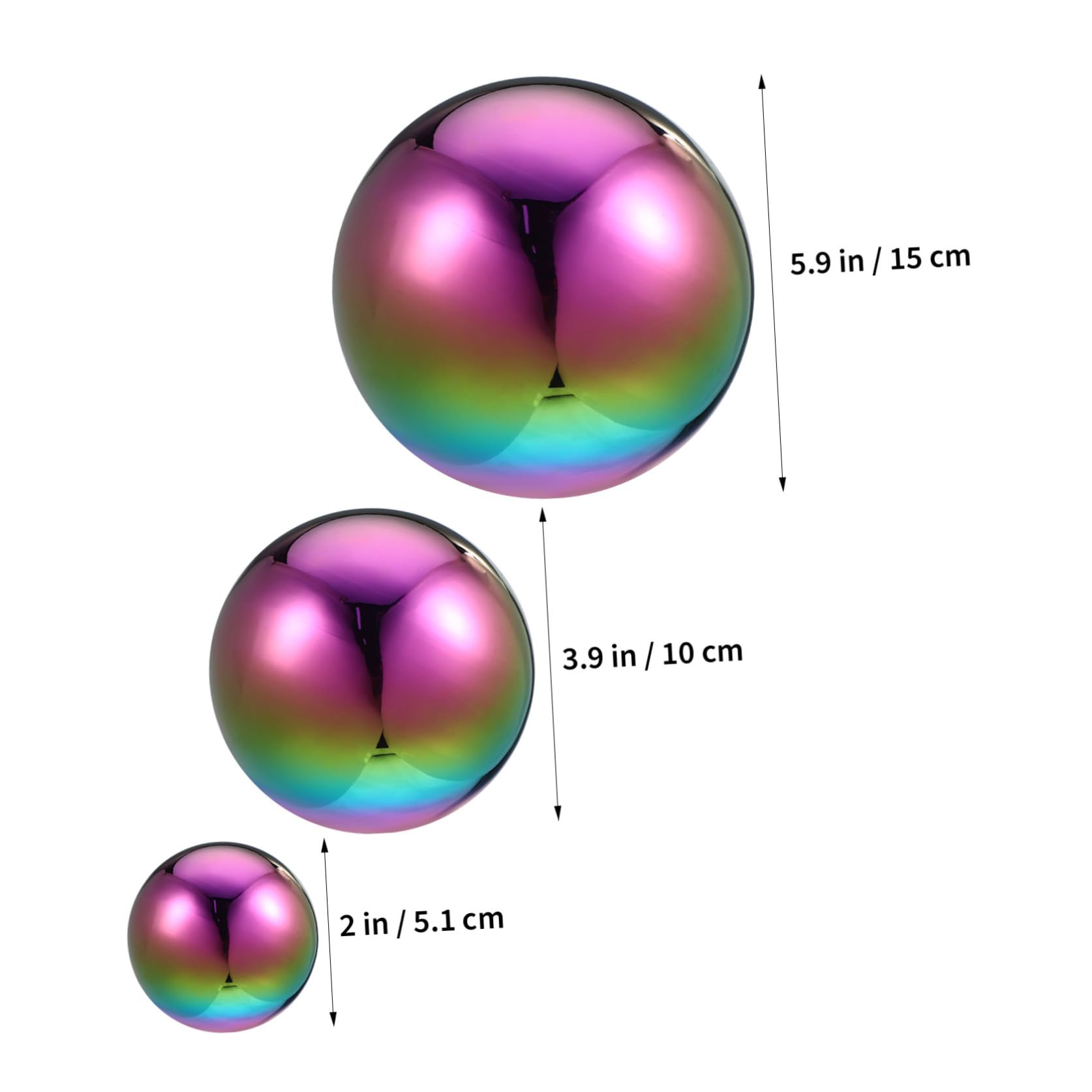 Miroir Polies en Acier Inoxydable, Sphères Creuses 6 Boules
