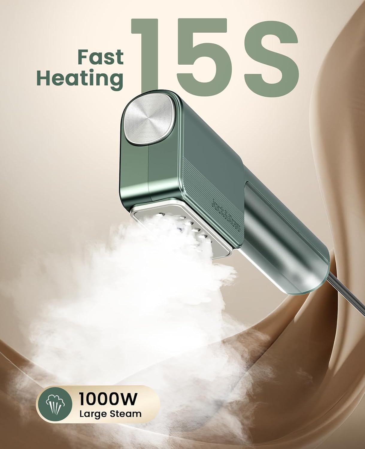 Jack ＆ Rose Travel Steamer For Clothes,110-230V,0.9Ib Light,9 * 2.6in Small Mini Travel Size,Steamer Iron 2 in 1,15s Heat-Up,Ceramic Heat Panel,For Global ＆ Europe Traveling