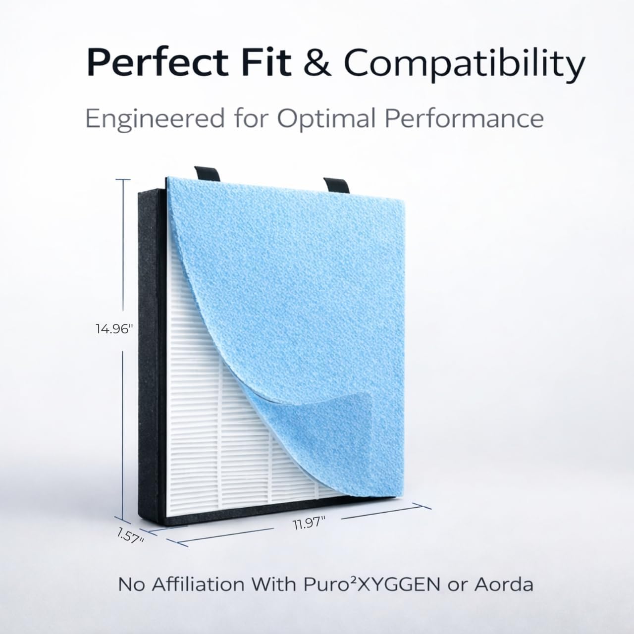 Nispira KJ203F P500 P500i Replacement Filter Set Compatible with Puroxygen P500_F Aorda APD801 Air Purifiers, 4-Stage Filtration HEPA + Carbon, 3-Pack