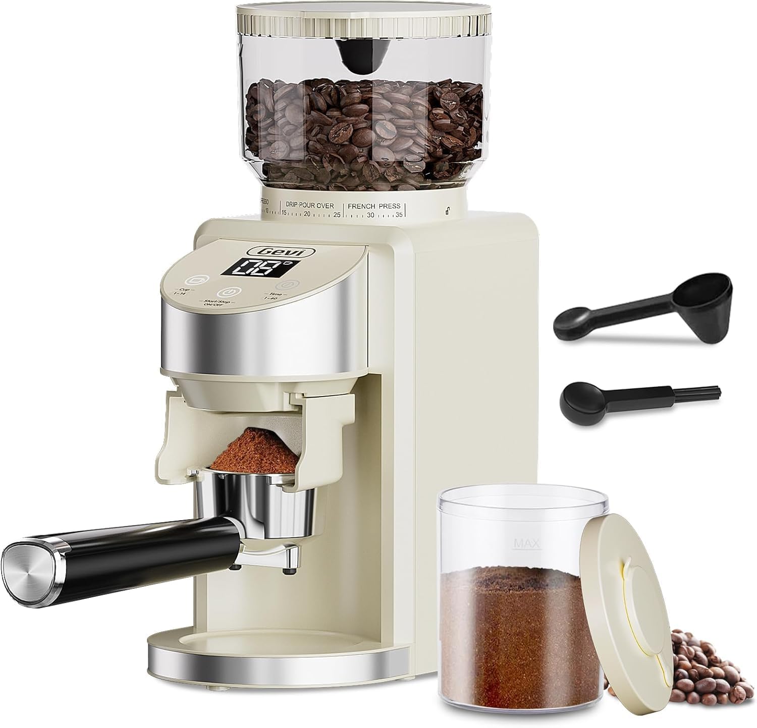 Gevi Coffee Grinder Electric,Coffee Bean Grinder with 35 Grind Settings for Espresso,Drip,French Press,Burr Coffee Grinder for Home Use,Anti-static De
