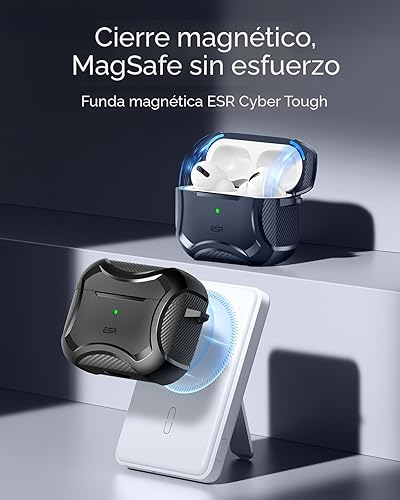 Miniatura 3 de ESR Funda para AirPods 4, compatible con AirPods de 4ª generación (2024), compatible con MagSafe, potente protección contra caídas, tapa magnética,