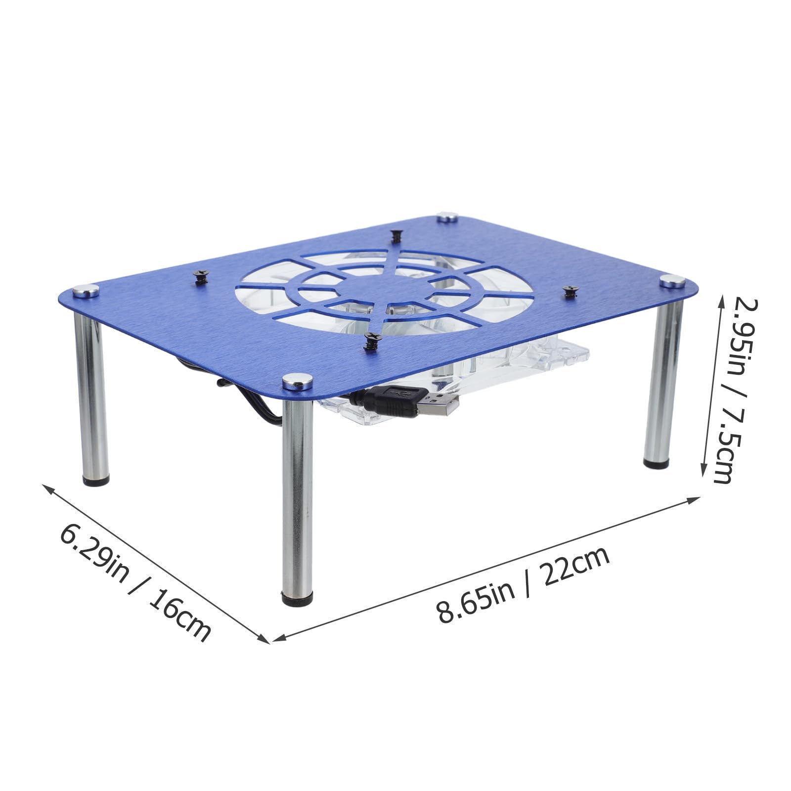 YARNOW Ventilador del radiador USB con soporte metálico para router y decodificador, sistema de enfriamiento silencioso para oficina y tienda azul
