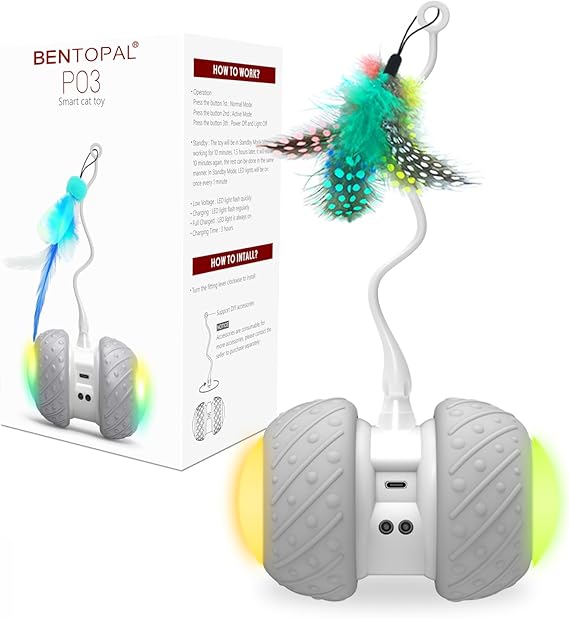 BENTOPAL Automatic Cat Toys Interactive Feather Toys, Pet