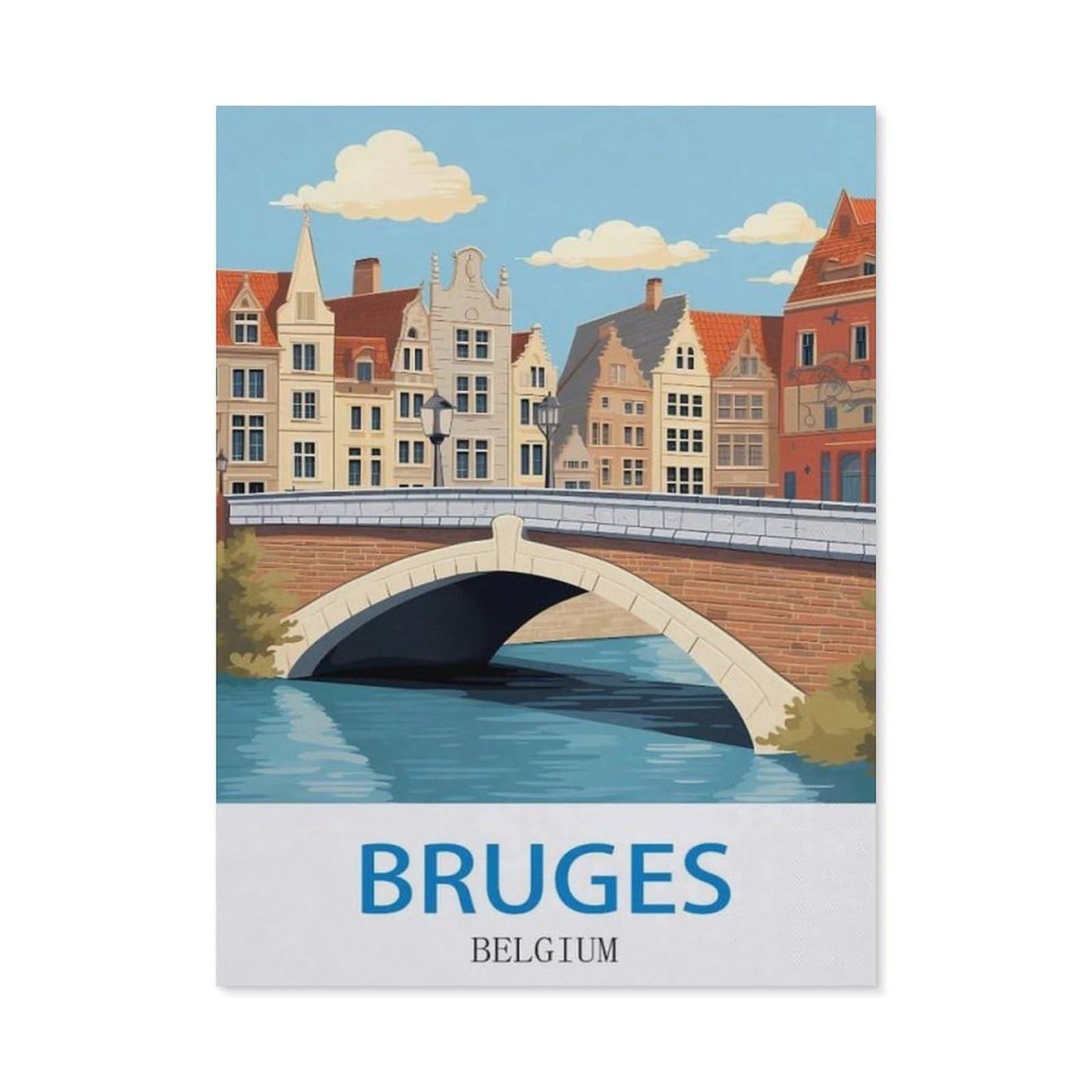 BEAYODKP DIY 5D Diamond Painting，Bruges Belgium，Round Diamond, Used for Room Decoration（50 x 60 cm/19.68 x 23.62 inches）-CL93