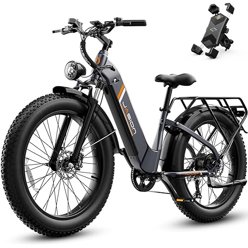 Jasion Thunder Electric Bike for Adults,1500W Peak,26''x 4''Fat Tire E Bikes,80 Miles with 864Wh Removable Battery Ebike, 30+MPH Max Speed Bicycles,Hydraulic Brakes,Front Suspension