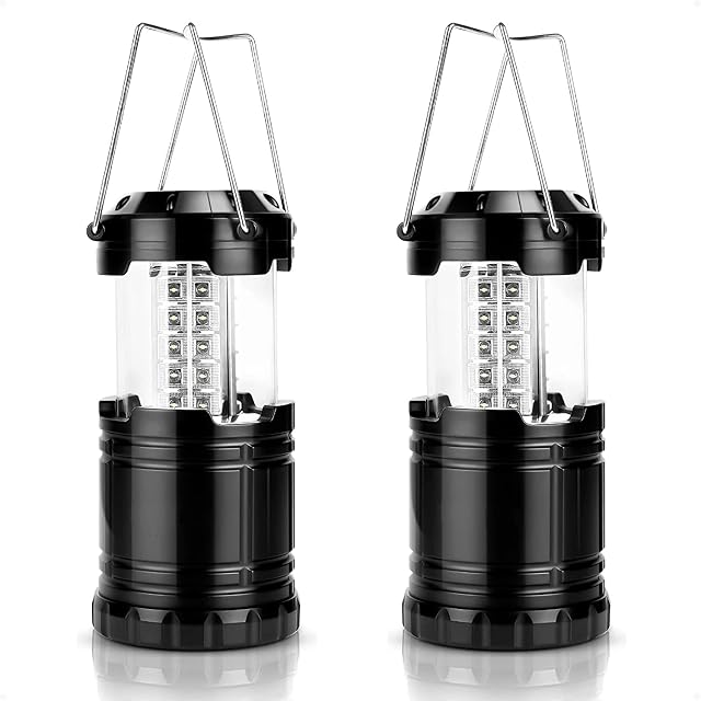 2 Pack Camping Lights,Collapsible Portable LED Lanterns Battery Powered Emergency Light with Foldable Hook,for Camping, Hiking, Garden,Outages,Outdoor, Camping Accessories(Style B)