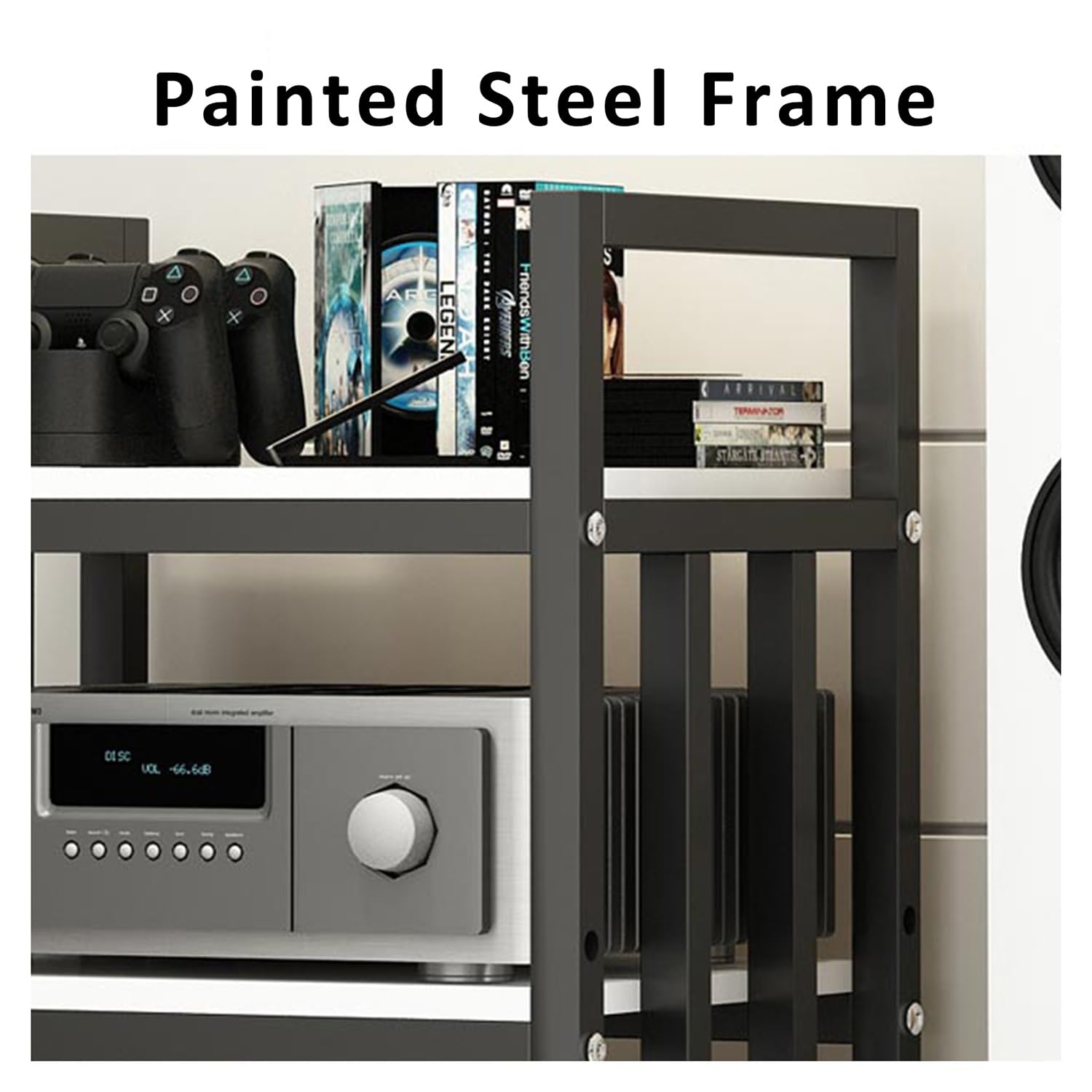 Home Stereo Rack Modern Audio-Video Media Stand With Wheels ...