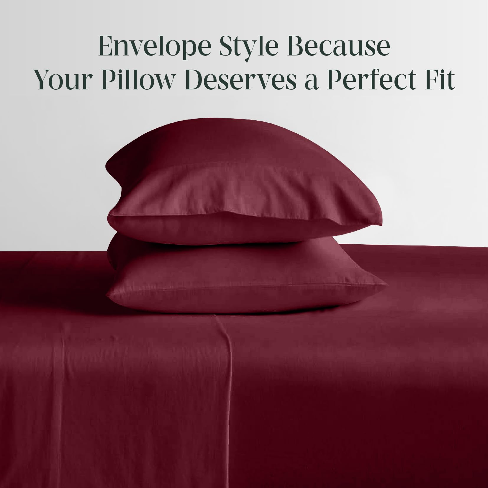FEATHER & STITCH NEW YORK 100% Cotton 2 Piece King Pillow Cases, 300TC Ultra-Soft Pillowcases with Envelope Closure - Image 4